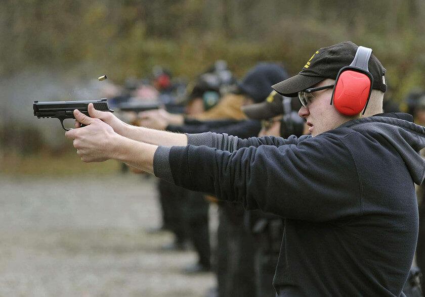 Military/law enforcement Practicing Shooting in Outdoor Training using MantisX