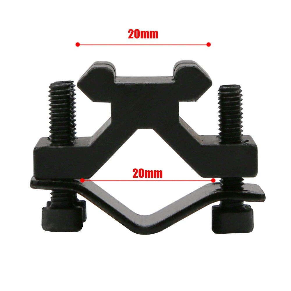 Close Up of Picatinny Rail Mount Adapter showing 10-20mm Size - Mantis